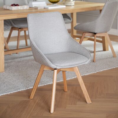 Rowico Home Alison tuoli harmaa kangas/tammijalat